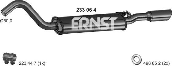 ERNST 233064 - Глушитель выхлопных газов, конечный autosila-amz.com