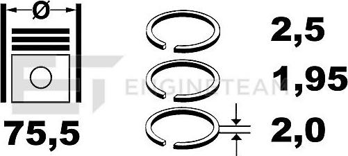 ET Engineteam R1009350 - Комплект поршневых колец autosila-amz.com