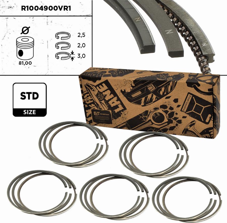 ET Engineteam R1004900VR1 - Комплект поршневых колец autosila-amz.com