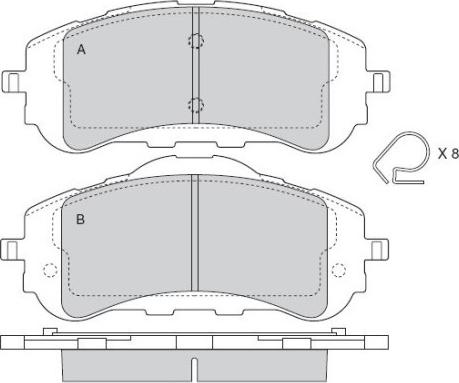 Triscan FDB 4764 - Тормозные колодки, дисковые, комплект autosila-amz.com