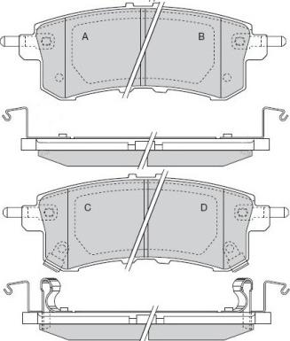 E.T.F. 12-1582 - Тормозные колодки, дисковые, комплект autosila-amz.com