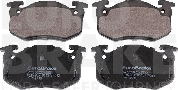 Eurobrake 5502229955 - Тормозные колодки, дисковые, комплект autosila-amz.com