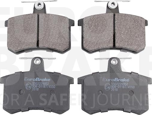 Eurobrake 5502229952 - Тормозные колодки, дисковые, комплект autosila-amz.com