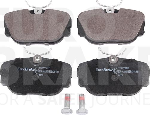 Eurobrake 5502229960 - Тормозные колодки, дисковые, комплект autosila-amz.com