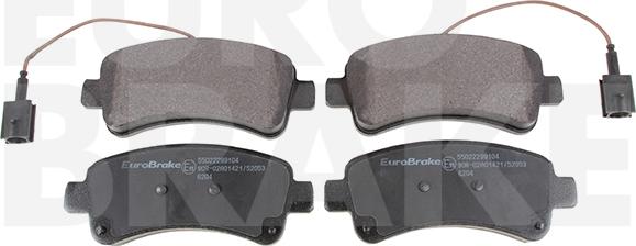 Eurobrake 55022299104 - Тормозные колодки, дисковые, комплект autosila-amz.com