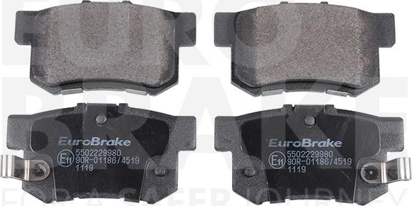 Eurobrake 5502229980 - Тормозные колодки, дисковые, комплект autosila-amz.com