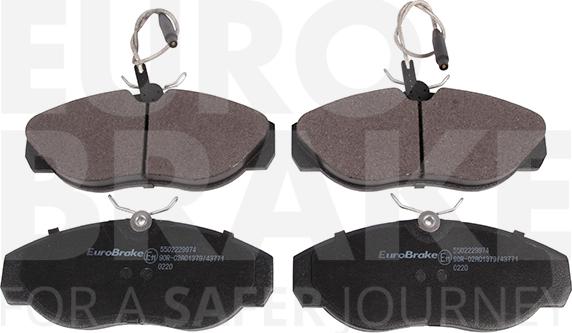 Eurobrake 5502229974 - Тормозные колодки, дисковые, комплект autosila-amz.com