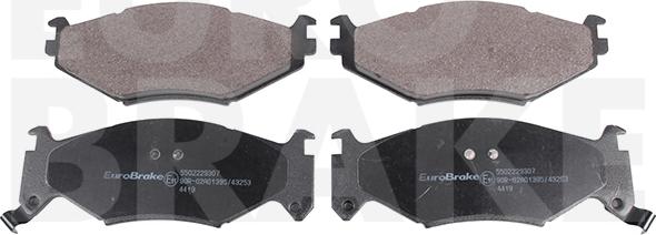 Eurobrake 5502229307 - Тормозные колодки, дисковые, комплект autosila-amz.com