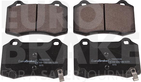 Eurobrake 5502229339 - Тормозные колодки, дисковые, комплект autosila-amz.com