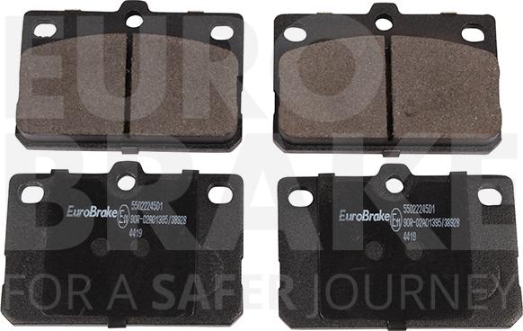 Eurobrake 5502224501 - Тормозные колодки, дисковые, комплект autosila-amz.com