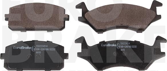 Eurobrake 5502224514 - Тормозные колодки, дисковые, комплект autosila-amz.com