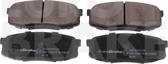 Eurobrake 55022245106 - Тормозные колодки, дисковые, комплект autosila-amz.com