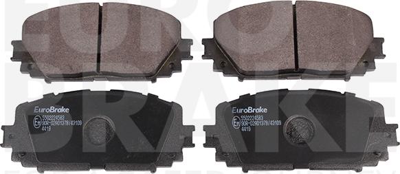 Eurobrake 5502224583 - Тормозные колодки, дисковые, комплект autosila-amz.com