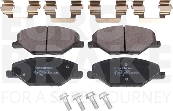 Eurobrake 5502224304 - Тормозные колодки, дисковые, комплект autosila-amz.com