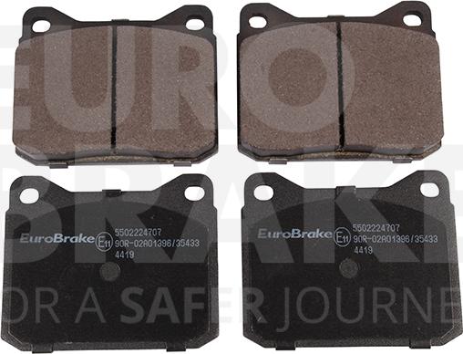 Eurobrake 5502224707 - Тормозные колодки, дисковые, комплект autosila-amz.com