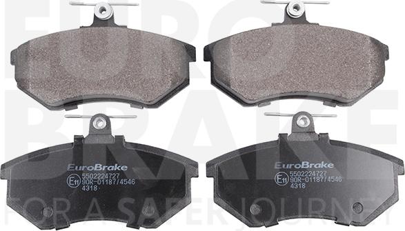 Eurobrake 5502224727 - Тормозные колодки, дисковые, комплект autosila-amz.com