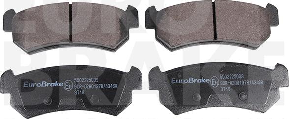 Eurobrake 5502225009 - Тормозные колодки, дисковые, комплект autosila-amz.com