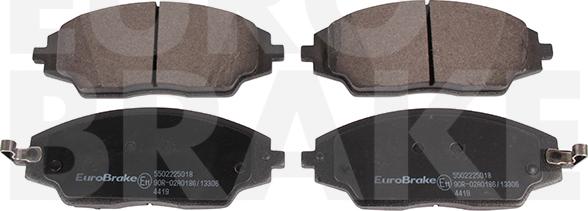 Eurobrake 5502225018 - Тормозные колодки, дисковые, комплект autosila-amz.com