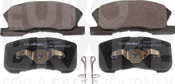 Eurobrake 5502225112 - Тормозные колодки, дисковые, комплект autosila-amz.com