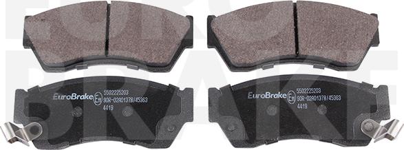 Eurobrake 5502225203 - Тормозные колодки, дисковые, комплект autosila-amz.com