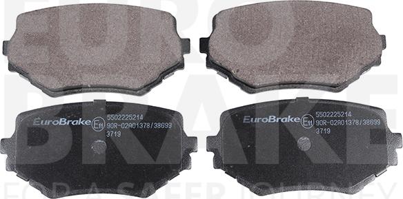 Eurobrake 5502225214 - Тормозные колодки, дисковые, комплект autosila-amz.com