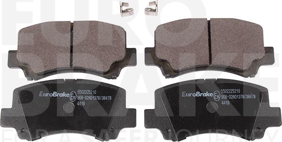 Eurobrake 5502225210 - Тормозные колодки, дисковые, комплект autosila-amz.com