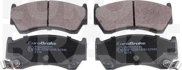 Eurobrake 5502225211 - Тормозные колодки, дисковые, комплект autosila-amz.com