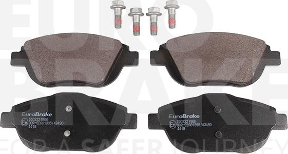 Eurobrake 5502221966 - Тормозные колодки, дисковые, комплект autosila-amz.com