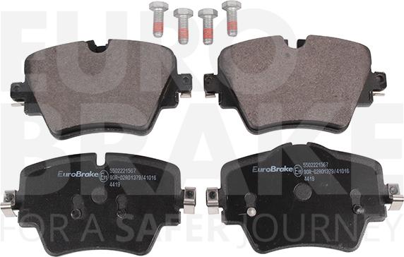 Eurobrake 5502221567 - Тормозные колодки, дисковые, комплект autosila-amz.com