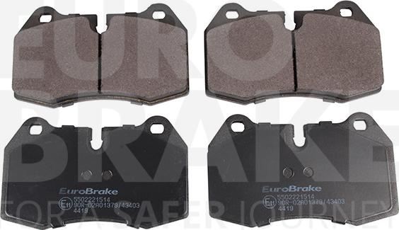 Eurobrake 5502221514 - Тормозные колодки, дисковые, комплект autosila-amz.com