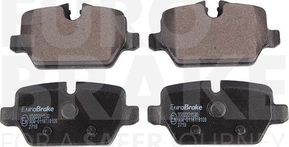 Eurobrake 5502221530 - Тормозные колодки, дисковые, комплект autosila-amz.com