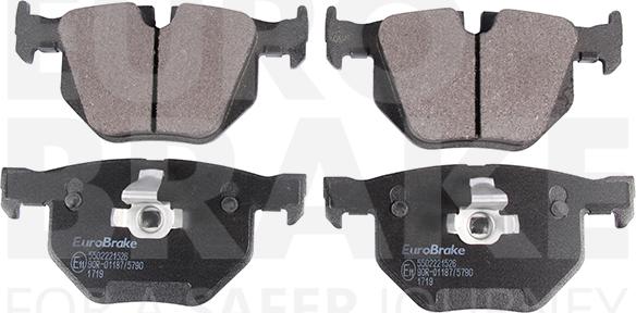 Eurobrake 5502221526 - Тормозные колодки, дисковые, комплект autosila-amz.com