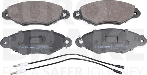 Eurobrake 5502223957 - Тормозные колодки, дисковые, комплект autosila-amz.com