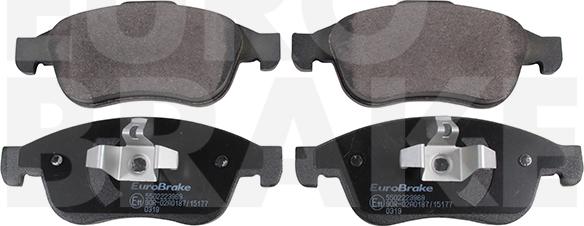 Eurobrake 5502223969 - Тормозные колодки, дисковые, комплект autosila-amz.com