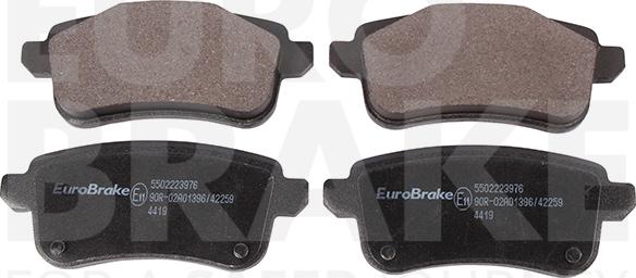 Eurobrake 5502223976 - Тормозные колодки, дисковые, комплект autosila-amz.com