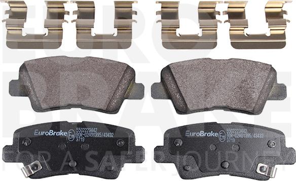 Eurobrake 5502223442 - Тормозные колодки, дисковые, комплект autosila-amz.com