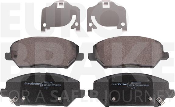 Eurobrake 5502223462 - Тормозные колодки, дисковые, комплект autosila-amz.com