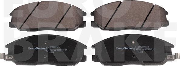 Eurobrake 5502223414 - Тормозные колодки, дисковые, комплект autosila-amz.com