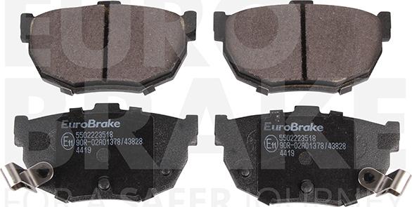 Eurobrake 5502223518 - Тормозные колодки, дисковые, комплект autosila-amz.com