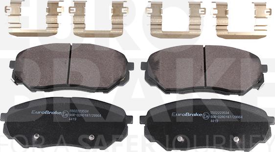 Eurobrake 5502223534 - Тормозные колодки, дисковые, комплект autosila-amz.com