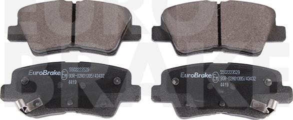 Eurobrake 5502223529 - Тормозные колодки, дисковые, комплект autosila-amz.com