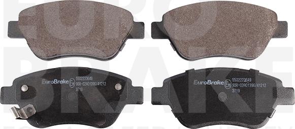 Eurobrake 5502223649 - Тормозные колодки, дисковые, комплект autosila-amz.com