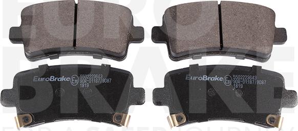 Eurobrake 5502223643 - Тормозные колодки, дисковые, комплект autosila-amz.com