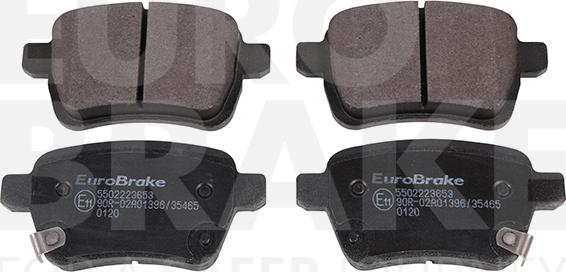 Eurobrake 5502223653 - Тормозные колодки, дисковые, комплект autosila-amz.com
