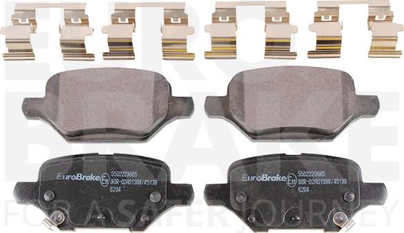 Eurobrake 5502223665 - Тормозные колодки, дисковые, комплект autosila-amz.com