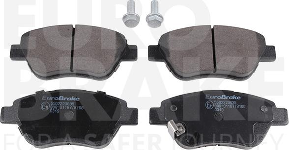 Eurobrake 5502223635 - Тормозные колодки, дисковые, комплект autosila-amz.com