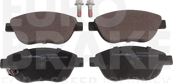 Eurobrake 5502223636 - Тормозные колодки, дисковые, комплект autosila-amz.com