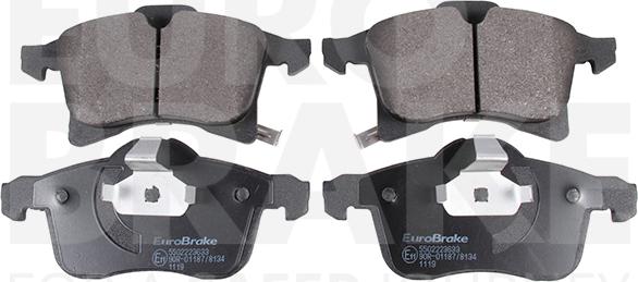 Eurobrake 5502223633 - Тормозные колодки, дисковые, комплект autosila-amz.com