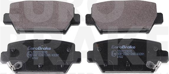 Eurobrake 5502223035 - Тормозные колодки, дисковые, комплект autosila-amz.com