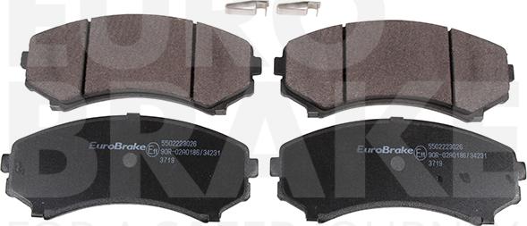 Eurobrake 5502223026 - Тормозные колодки, дисковые, комплект autosila-amz.com